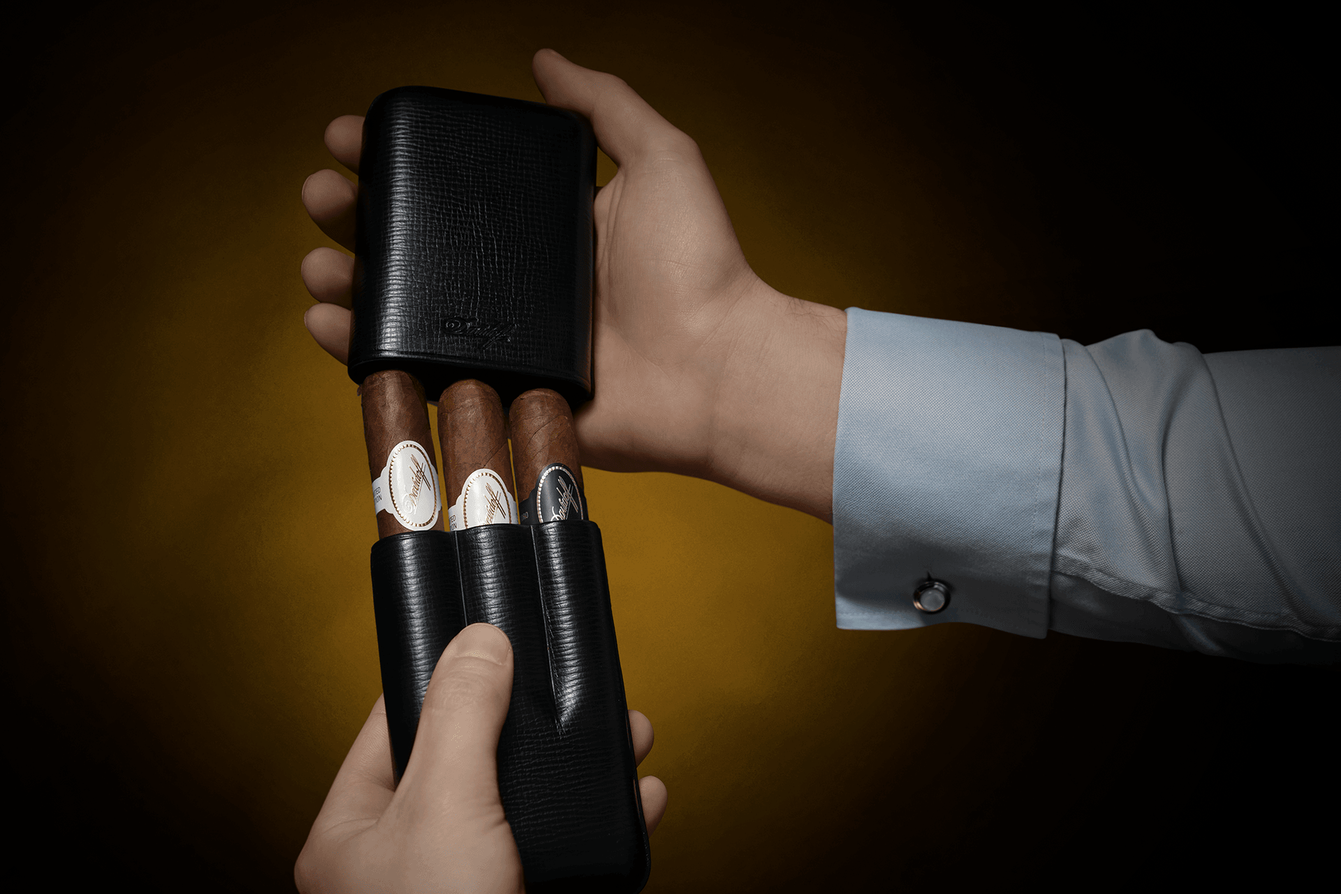 davidoff cigarette case cigar R-2 leather Black 2 Davidoff Iconic XL-2 Red/Gold Cigar